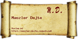 Maszler Dejte névjegykártya